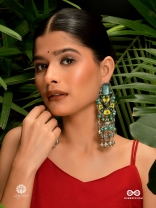 BREEZY RHYTHM - ENAMELLED OXIDISED DANGLE EARRING