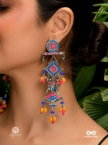 RANGRITI- MULTICOLOURED OXIDISED EARRING