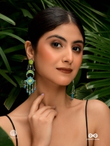 MINT MEADOW- ENAMELLED OXIDISED EARRING 