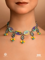 RANG PANCHAMI- BRIGHT ENAMELLED OXIDISED CHOKER
