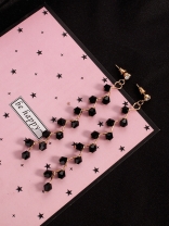 The Branched Elegance Dangling Earrings- Black