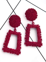 The Shimmery Diva Classic Geometric Earrings - Scarlet Red