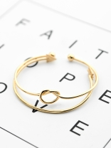 The Knot and Arrow Set of Two Bracelets - Golden