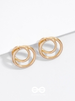 The Golden Intertwined Circles - Casual Daily-wear Studs