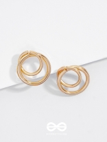 The Golden Intertwined Circles - Casual Daily-wear Studs