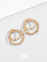 The Golden Intertwined Circles - Casual Daily-wear Studs