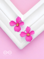 The Floral Finesse - Gorgeous Statement Studs (Cerise Pink)