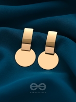 The Chic Geometry (Golden) - Golden Statement Earrings