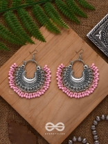 The Motif Moon Chandbali Earrings (Watermelon Pink) - The Boho Basics