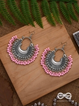 The Motif Moon Chandbali Earrings (Watermelon Pink) - The Boho Basics