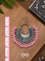 The Motif Moon Chandbali Earrings (Watermelon Pink) - The Boho Basics
