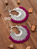 The Motif Moon Chandbali Earrings (Magenta) - The Boho Basics