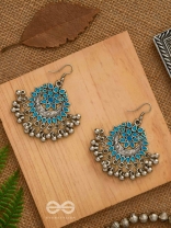 The Fabulous Floral Enamel Danglers (Carolina Blue) - The Embellished Oxidised Collection