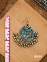 The Fabulous Floral Enamel Danglers (Carolina Blue) - The Embellished Oxidised Collection