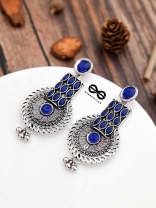 The Studded Artistry - Sapphire Blue - The Embellished Oxidised Collection
