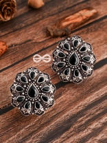 The Droplet Artwork Studs - The Embellished Oxidised Collection