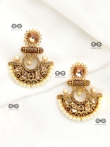 The Marvellous Meenakari Collection - Mehr Earrings - Brown-White