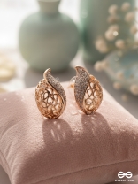 Golden Rhinestone Drop Stud Earrings