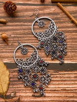 A Floral Elegance - Oxidised Boho Earrings