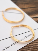 The Elegant Shimmer Triple Layered Hoops - Golden