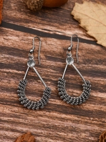 The Little Mesh Droplet - Tiny Trinket Earrings - Silver