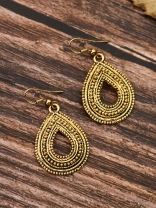 The Oxidised Droplet - Tiny Trinket Earrings - Golden