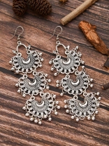 The Triple Moons - Oxidised Boho Earrings