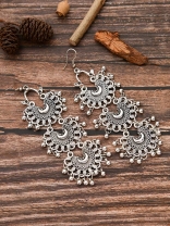 The Triple Moons - Oxidised Boho Earrings