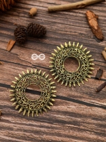The Motif Sun Oxidised Boho Earrings (Golden)