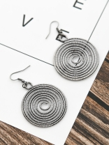 The Shimmery Hypnosis - Dark Grey Elegant Earrings