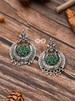 The Peppy Touch - Oxidised Boho Earrings (Green)