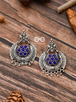 The Peppy Touch - Oxidised Boho Earrings (Blue)