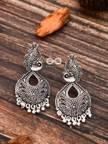 The Motif Peacocks - Oxidised Boho Earrings