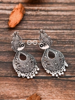 The Motif Peacocks - Oxidised Boho Earrings