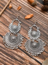 The Double Artistic Chandbalis - Oxidised Boho Earrings
