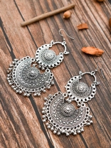 The Double Artistic Chandbalis - Oxidised Boho Earrings