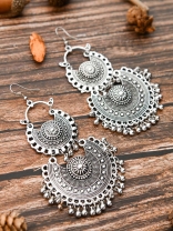 The Double Artistic Chandbalis - Oxidised Boho Earrings