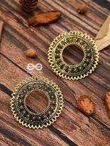 The Floral Sun - Golden - Oxidised Boho Earrings