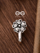 The Little Oxidised Flower Non-piercing Boho Nosepin