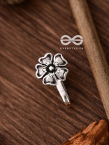 The Little Oxidised Flower Non-piercing Boho Nosepin