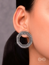 The Little Bohemian Hexagons - Oxidised Boho Earrings