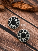 The Bling Button Studs - Onyx Black - Tiny Trinket Earrings