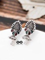 The Little Enamel Jhumkis - Tiny Trinket Earrings