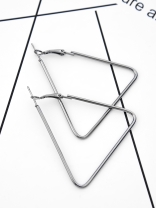 The Everyday Chic - Oversized Rectangle Hoops - Dark Grey