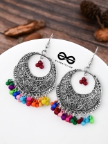 The Nature Motifs (Multicolour) - Oxidised Boho Earrings