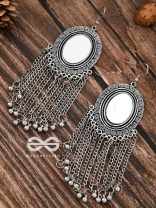 The Vintage Chain Danglers - Oxidised Boho Earrings