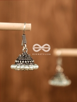 The Threaded Pearl Jhumki - Tiny Trinket Earrings