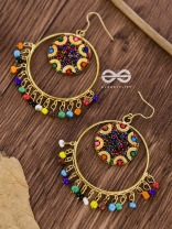 Colour Me Crazy - Oxidised Boho Earrings - Golden