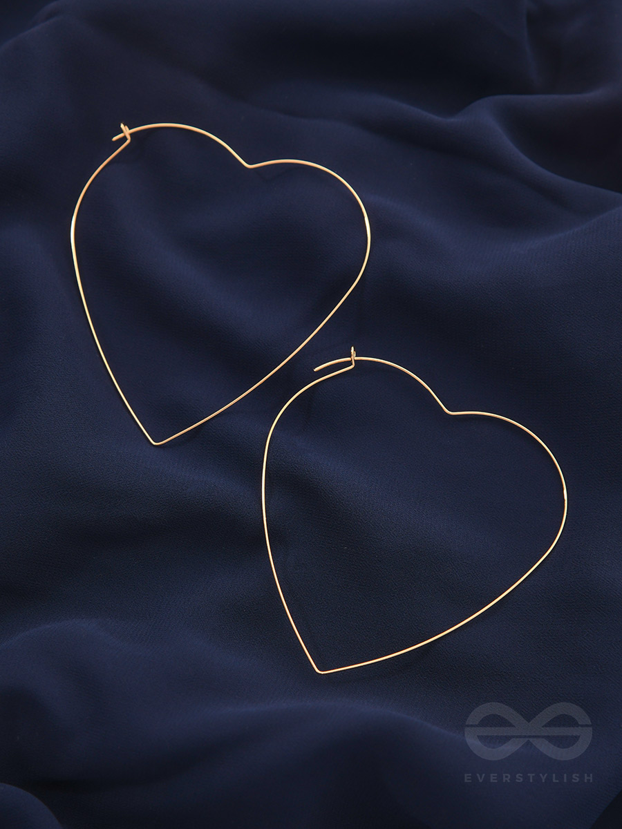 Seeking love from Universe, Oversized Heart Hoops