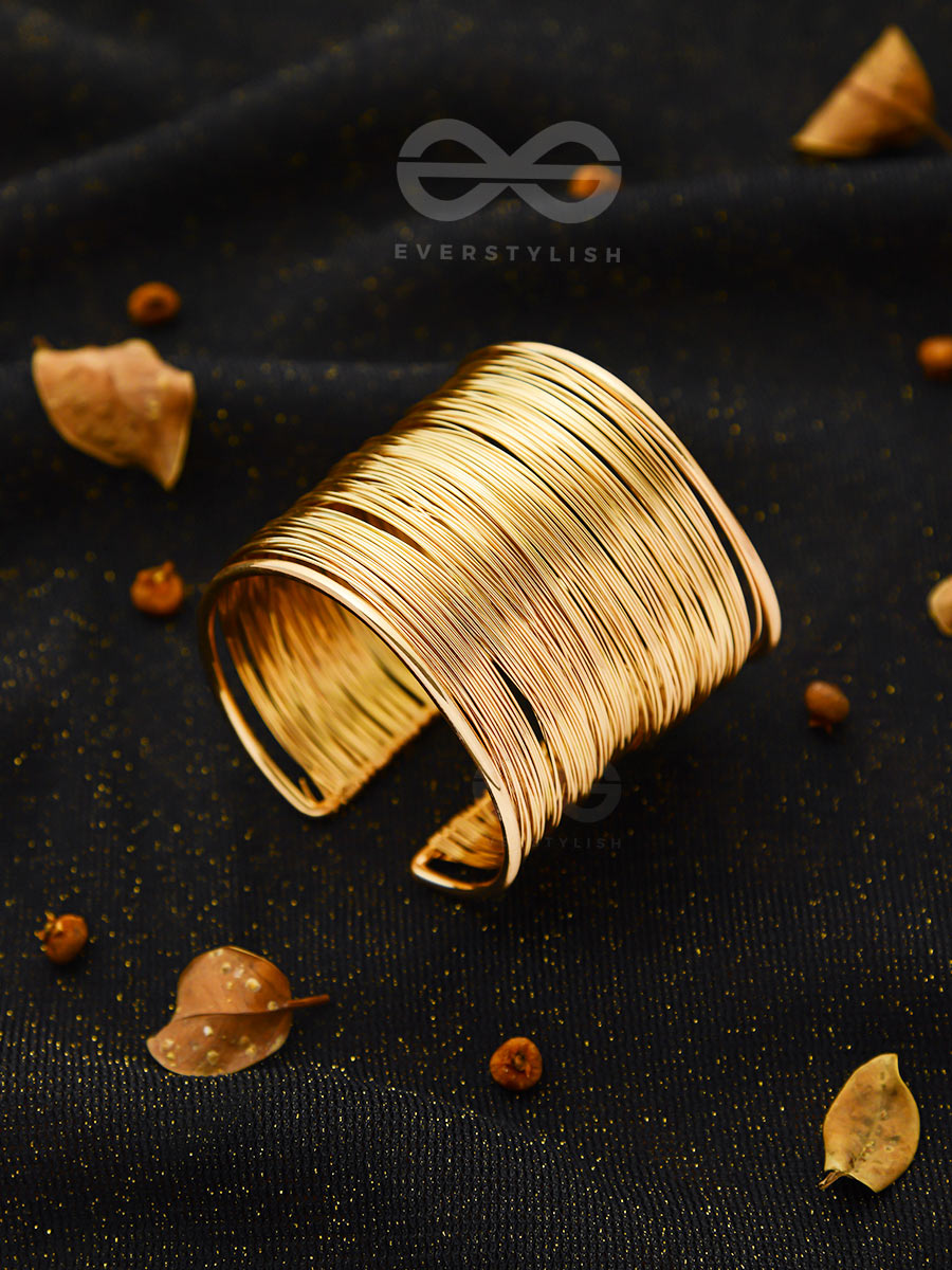 "Spun of Gold" - Statement Golden Bracelet